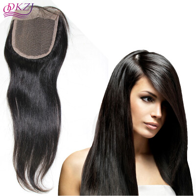 

QDKZJ 3.5X4 Brazilian Straight Lace Closure Bleached Knots Virgin Human Hair Full Lace Piece Baby Hair Free Shipping