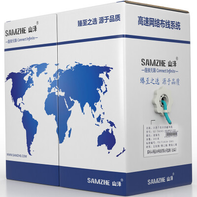 

Shanze (SAMZHE) SZ-T6100 оригинальная защита окружающей среды CAT6 шесть типов Gigabit неэкранированный чистый бескислородный медный высокоскоростной кабель 100 метров / коробка светло-зеленый