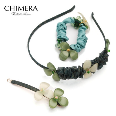 

Chimera (CHIMERA) hair ornaments headdress 3 sets of clamshell hoop hair ring headset suit green