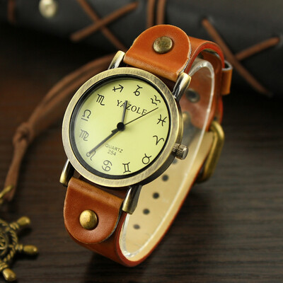 

Trend 12 constellations Sen Department of retro art needle buckle round students male and female students watch YZL0538TH-3