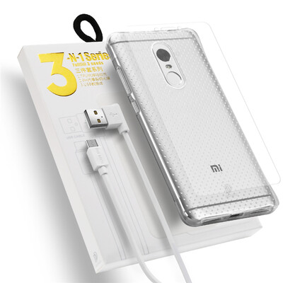

High Quality TPU Case for Meizu Pro 6 Soft Anti-shock Super Clear TPU Case Tempered Film USB Charging Cable