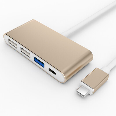 

BIAZE Type-C Conversion Cable Apple Notebook MacBook USB Adapter HUB Converter Type-C to Type-c 3-port USB HUB One-Three-R7-Gold