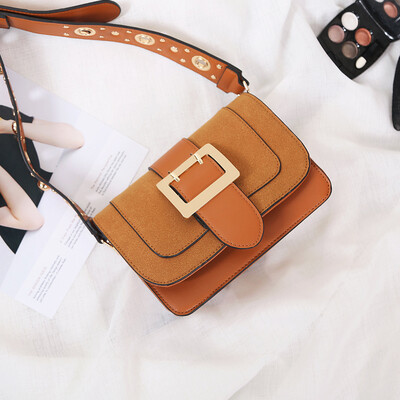 

Jiabaisi shoulder bag women Magnetic buckle Square Clutch bag Suede leather handbag with detachable Strap multipurpose Purse