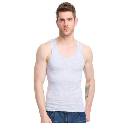 

Arctic velvet pure cotton vest 1 piece fitted with threading elastic stretch vest men&39s underwear gray BJRBX L
