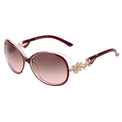 

Love (LianSan) polarized sunglasses female models large frame fashion repair face color film diamond Korean driving mirror sunglasses GD103 red