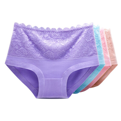 

Beauty Ya Ya Ting underwear waist lace cotton crotch underwear female 4 dress color shrimp powder light pink light purple XL code