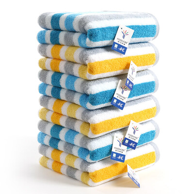 

Gold cotton towel GA1105 satin scarf yellow&blue mixed with 6 pieces 68 34cm 92g