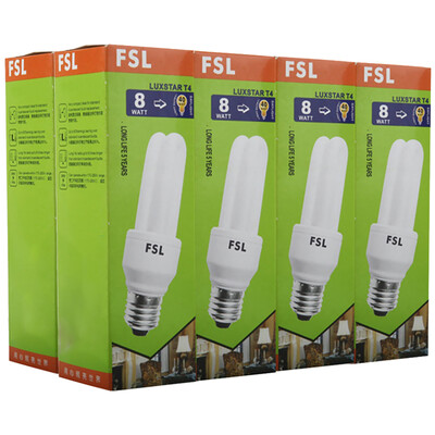 

Jingdong Supermarket Foshan lighting T4 energy-saving lamps 2U-8W-E27 day 10 sets