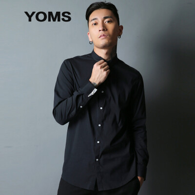 

YOMS long-sleeved shirt men's cotton business Korean style shirt