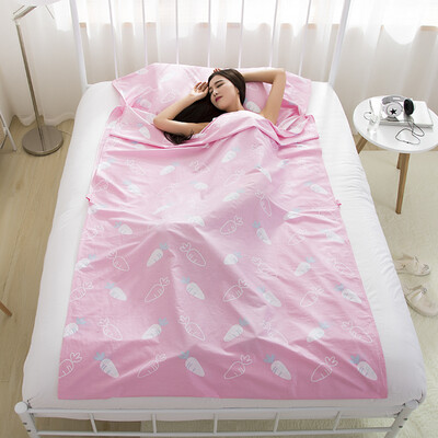 

Zero visit LIVTOR travel hotel hotel cotton printing hygiene bed sheets outdoor portable dirty anti-dirty cotton sleeping bag liner carrot double paragraph 180 230cm