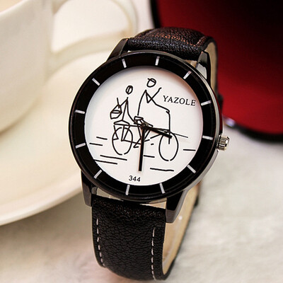 

Watch female watch fashion black and white cartoon belt simple needle buckle student fashion table YZL0540TH-1