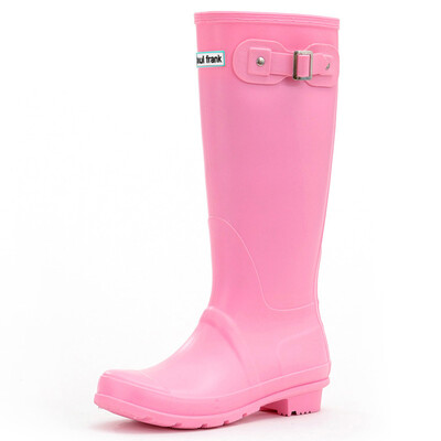 

Jingdong supermarket] PaulFrank mouth monkey rain boots ladies high tube fashion solid color rain boots waterproof shoes cover shoes PF1015 pink 37 yards