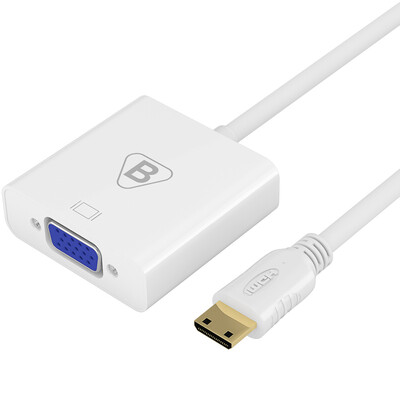 

BIAZE Mini HDMI to VGA Converter Переходник Mini HDMI HD в VGA конверсионный кабель с аудио-источником питания Версия для ПК ZH12-PC