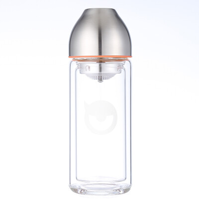 

【Jingdong Supermarket】 NONOO Peach Miss Double Layer Glass Portable Heat Protection Hot Water Cup Flower Cup (with Tea Leak) 260ml Rose