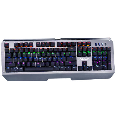 

Trolley AULA Soul Hunter mechanical keyboard full key no red 104 key game keyboard laser axis black shaft feel gun color version