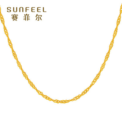 

Sai Feier 18k gold necklace female models K gold water ripple necklace chain clasp chain gold chain fine gold necklace