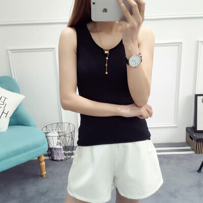 

VIVAHEART Korean casual fashion solid color V neck vest sleeveless jacket female VWBX174137 black