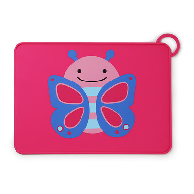 

SKIP HOP Cute Zoo Silicone Placemat Baby Силиконовая настольная подставка для младенцев Placemat Can Folded Non-slip Pad - бабочка больше, чем 12 месяцев Импорт в США