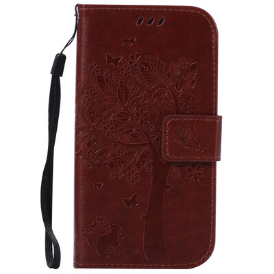 

Brown Tree Design Кожа PU флип крышки Кошелек Карты Держатель чехол для SAMSUNG S6EDGE PLUS