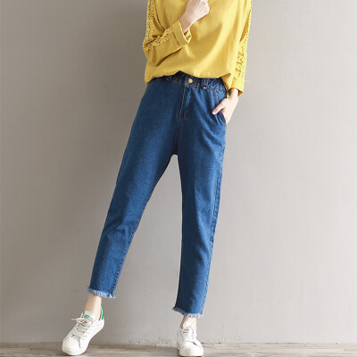 

CITYPLUS Arts&Mori Women&39s Wild Harlan Pants Loose Waist Pool Loose Nine Pants Jeans CWKN172450 Blue