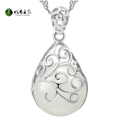 

City jade light s925 silver grape necklace pendant female with certificate