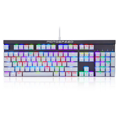 

Маунт леопард (Motospeed) CK103 RGB зеленой оси механические клавиатуры белого цвета