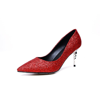 

WETKISS 2017 New Arrival Strange High Heels Shoes Woman Sexy Pointed Toe Brand Women Shoes Shallow Boat Shoes Bling Women Shoes