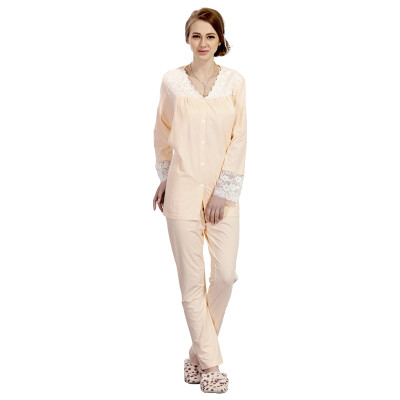 

Pui Kiss Mimi Yibi Pregnant Women Lace Pajamas Home Service Nursing Set B7072 Apricot 160 ( yards