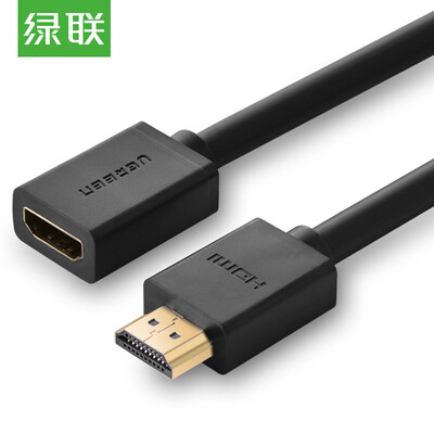 

Green (UGREEN) HDMI cable extension cord 2K * 4K HDMI high-definition line male to female version 2.0 3D video cable data cable computer connection TV line 3 meters black 10145