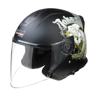 

Tanked Racing Motorcycle Helmet Electric Battery Car Helmet Double Lens T597 Four Seasons Universal XXL Code Asia Black Aladdin