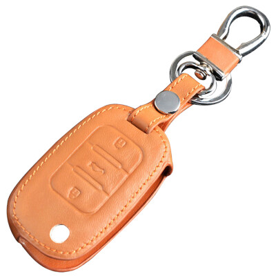 

Huashi Wuling Hongguang S key bag folding three keys brown Wuling Hongguang car leather key sets modified special key ring accessories