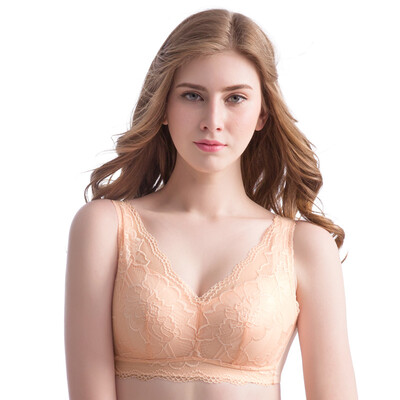 

1000 Nami US 2727 lace edge of the United States back no steel ring underwear health leisure gathered adjustment home bra elegant black