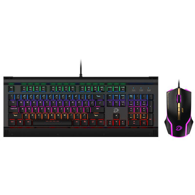 

Daluyou (dareu) EK812T keyboard and mouse suit 104 key games mixed mechanical keyboard green axis wired RGB Symphony glare gaming mouse Jedi survival chicken sharps