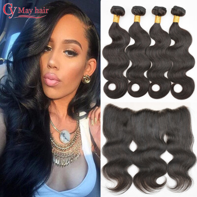 

13x4 Ear To Ear Lace Frontal Closure With Bundles 8A Brazilian Body Wave With Frontal Closure Brazilian Virgin Hair With Closure