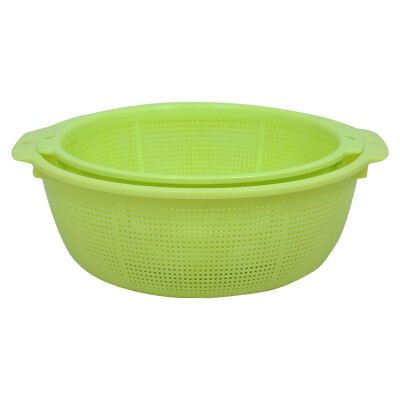 

Yuko kitchen plastic basket vegetable basket round drain basket two-piece suit U-6106