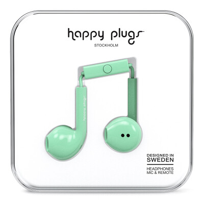 

Happy Plugs Earbud Plus Earphones Earphones Earphones Earphones Apple Andrews Mobile Phone Headphones Enhanced Edition Nordic Design Sweden Light Tide Brand Mint Green