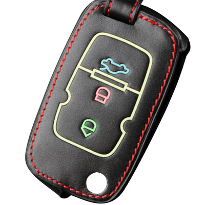 

Huashi Geely Key Bag Luminous B-folding three-button black vision Emgrand gl EC7 Borui GC7GX7 Bo Yue leather key bag special car keychain