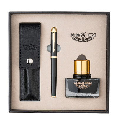 

Hero HERO 1801 Iridium Gold Pen Ink Pen Combination Set Champagne Gold