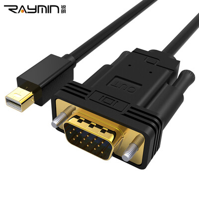 

Rui Ming RA275BK-0200 Mini DP to VGA видео кабель высокой четкости Передача Apple TV проектор mini DP молния интерфейс для VGA 2m черный