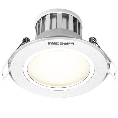 

Jingdong Supermarket] NVC (NVC) NVC Lighting LED Downlight Ceiling Light Metal Aluminum Sand Silver 4 Watt Warm Yellow 3000K Hole 7.5-8.5 cm