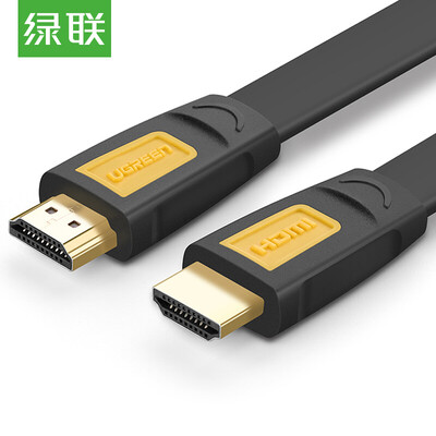 

Green UGREEN HDMI cable version 20 2K 4K high-definition cable digital video flat line computer access TV line display projector line 15 m yellow&black 11184