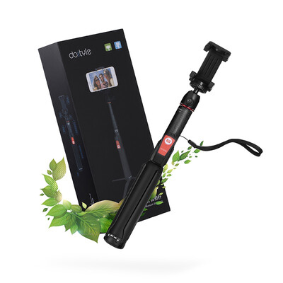 

dostyle carbon fiber multi-function Bluetooth self-timer can do tripod bamboo charcoal black with wide-angle lens