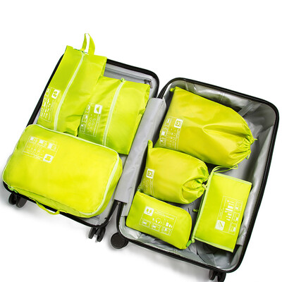 

40,000 km travel classification travel collection of seven sets of clothes items storage bag suit digital finishing bag SW1016 pink