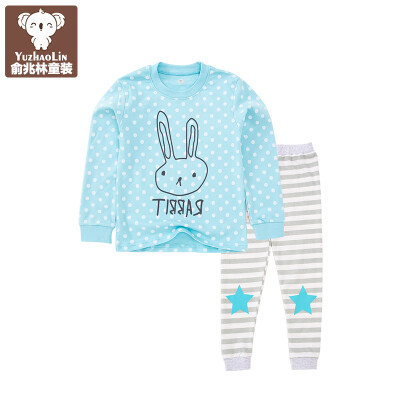 

Yu Zhaolin children's underwear suit girls combed cotton home service 2 sets YH56T047006 dot little rabbit ice cream blue 130