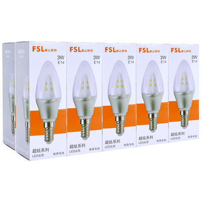 

Jingdong supermarket Foshan lighting FSL LED tip bubble candle bulb energy saving small screw mouth E14 tip 3W warm white light 2700K Hyun gold 10 loaded