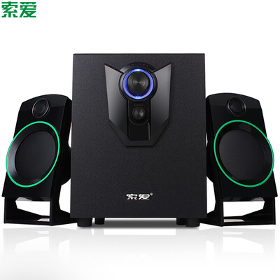 

Sony Ericsson Soaiy audio speakers mini stereo 21 desktop computer notebook audio subwoofer multimedia active audio USB Bluetooth version of the black SA-Q3