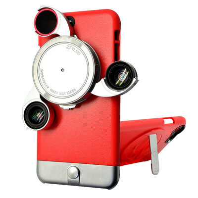 

Think of music Ztylus apple iphone6Splus&6plus general mobile phone shell camera camera lens set red silver