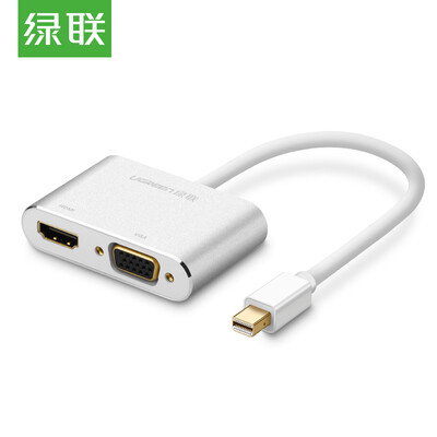 

Зеленый Альянс (UGREEN) Mini DP to HDMI / VGA Combo Apple 4K конвертер HD адаптер Lightning Mini Dp Ноутбук Проектор Кабель Белый 20421