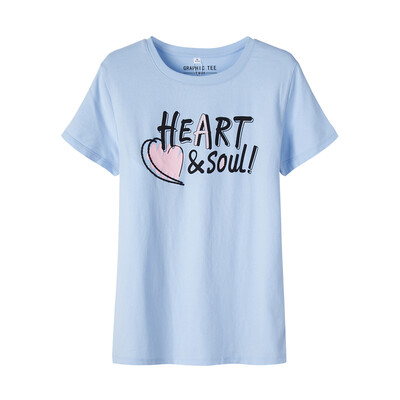 

Semir Semir short sleeve T-shirt summer round neck print Korean version of the cotton half-sleeved T-shirt 12216000005 light blue