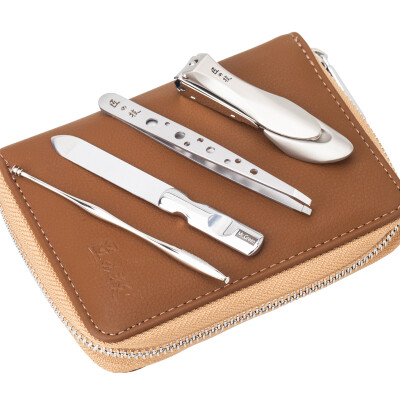 

Craftsmanship MrGreen -8001 stainless steel anti-splash nail knife set with medium nail clippers nail file ear spoon eyebrow clip four classic suit